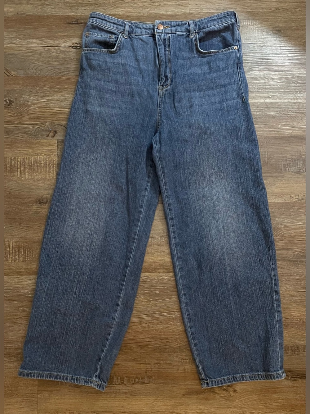 Anthropologie Pilcro Jeans Women’s 31 Ultra High Rise Crop Blue Denim Cropped - Picture 2 of 11